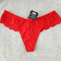 China wholesale new peony bordeaux red sexy briefs lace spandex fancy thongs 588